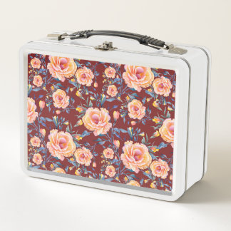 Lunch Box Roses, sans soudure, motif arrière - plan rouge
