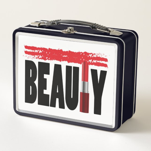 Lunch Box Rouge à lèvres de typographie de beauté (Devant)