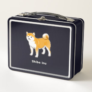 Lunch Box Rouge Shiba Inu & Noir Et Tan Shiba Inu Pixel Art