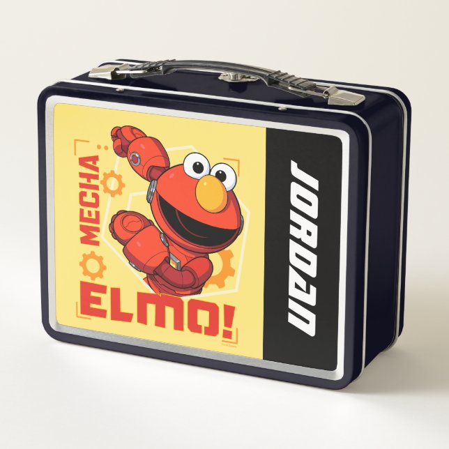 Lunch Box Rue Sésame | Mécaniciens Elmo | Ajouter un nom (Dos)