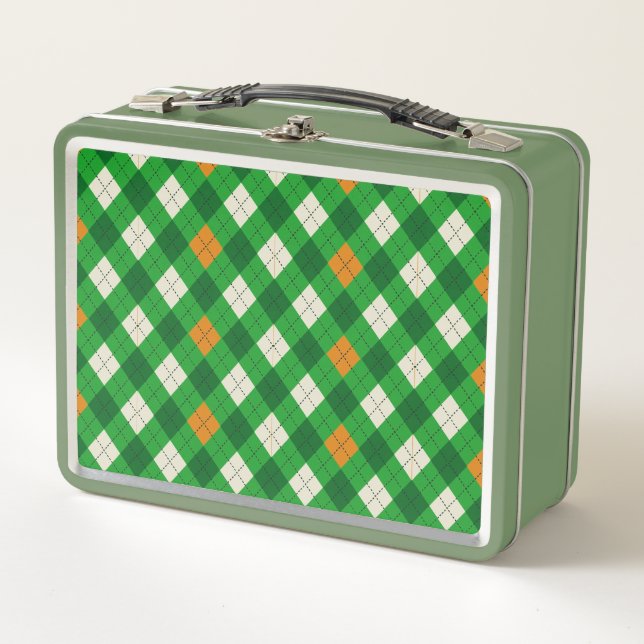 Lunch Box Saint Patrick's Day couleur Irlandaise argyles (Devant)