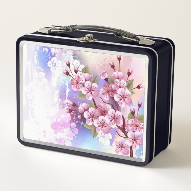 Lunch Box Sakura rose sur la peinture Arrière - plan (Devant)