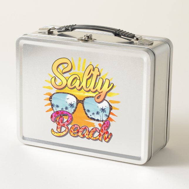 Lunch Box Salty Beach | Soleil et palmier tropicaux (Devant)
