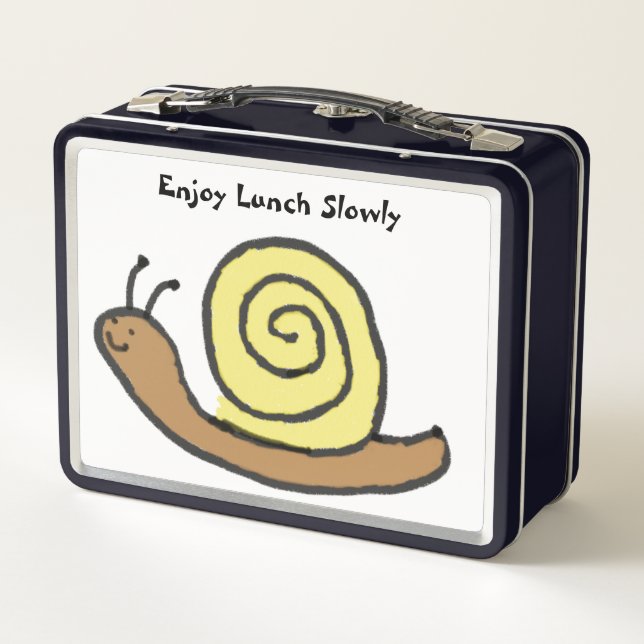 Lunch Box Sammy Le Cartoon Snail Boîte À Déjeuner Métal (Dos)