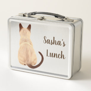 Lunch Box Sasha Siamese Chat assis en arrière Vue Kitty Cus