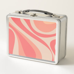 Lunch Box Saumon rose Mod Swirl Pastel Abstrait esthétique