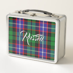 Lunch Box Scottish Eats ! Clan Russell Tartan Plaid