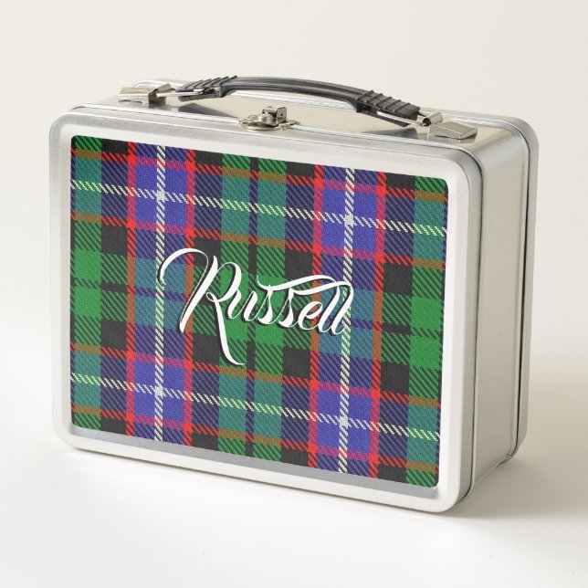 Lunch Box Scottish Eats ! Clan Russell Tartan Plaid (Devant)