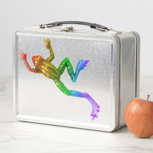 Lunch Box Sculpture de grenouille arc-en-ciel de SlipperyJoe