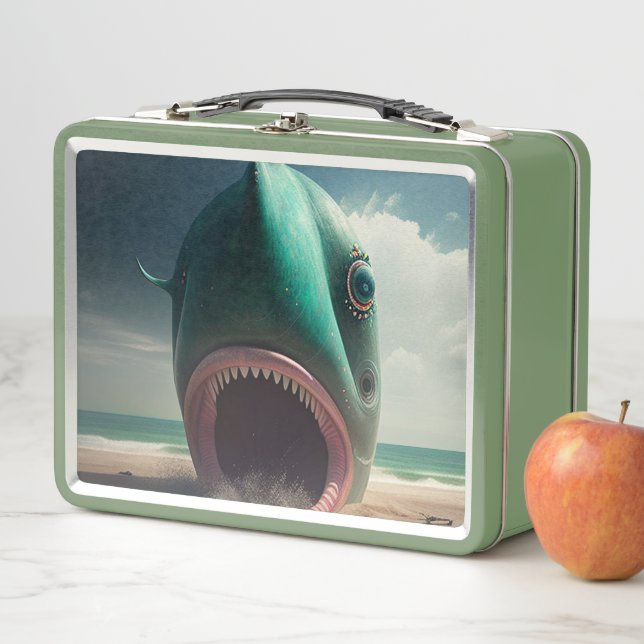 Lunch Box Sculpture de requin sur la plage (En situation)