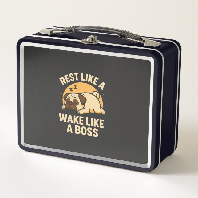 Lunch Box Se reposer comme un pug - Se réveiller comme un Bo (Devant)