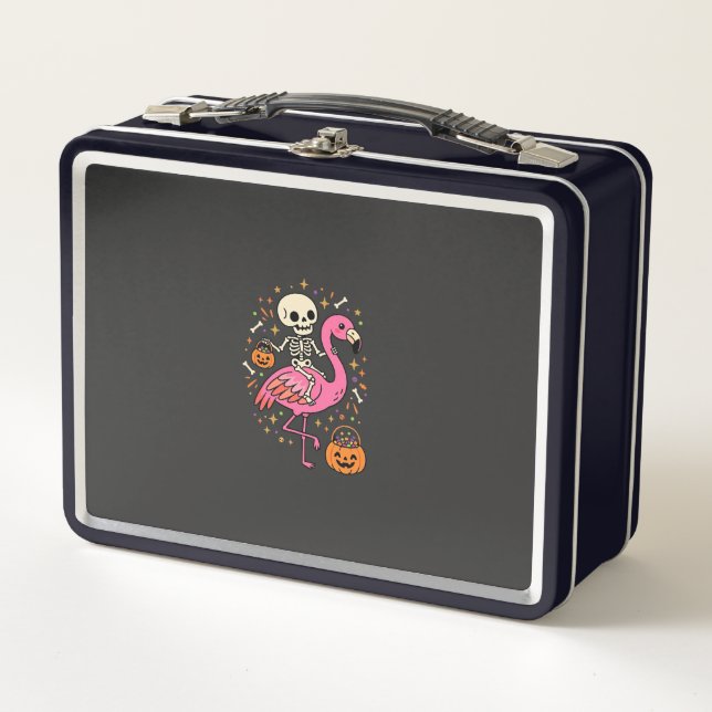 Lunch Box Seau de bonbons squelette de flamant rose d'Hallow (Devant)
