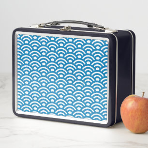 Lunch Box Seigaiha, Vagues, Japonais, Bleu et Blanc
