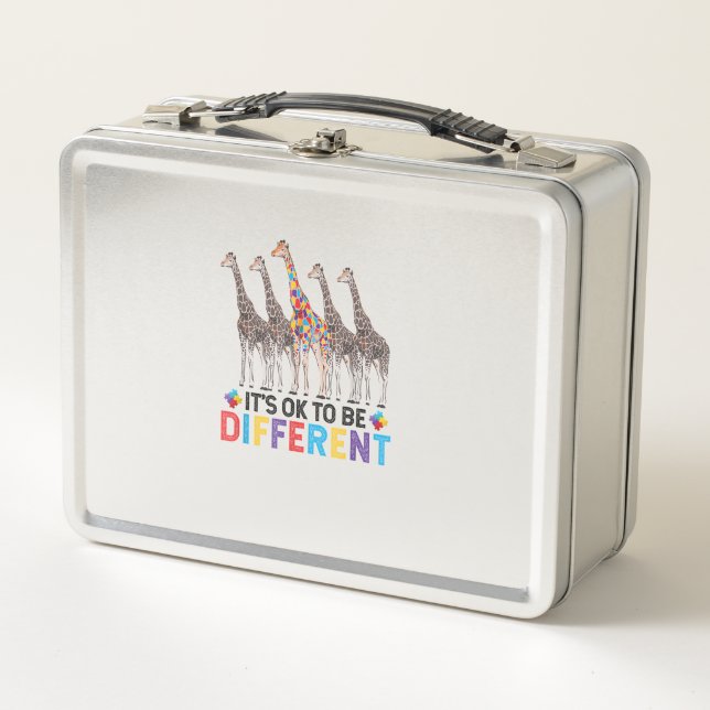 Lunch Box Sensibilisation sur l'autisme Cute Giraffe Animal  (Devant)