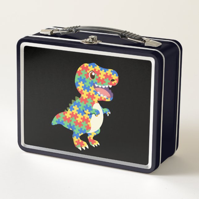 Lunch Box Sensibilisation sur l'autisme Dinosaures (Devant)