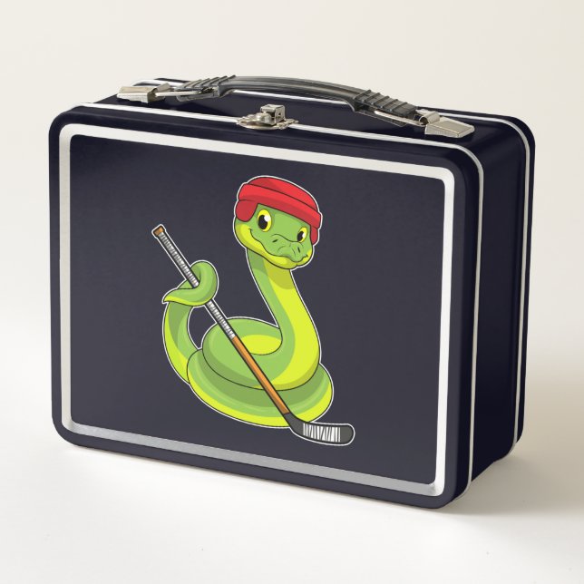 Lunch Box Serpent au hockey sur glace avec bâton de hockey s (Devant)