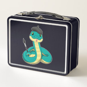 Lunch Box Serpent comme peintre avec pinceau