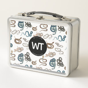 Lunch Box Serpents colorés Reptile Animal Motif Monogramme