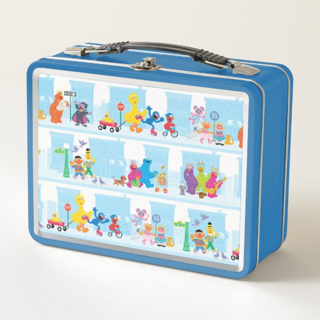 Lunch Box Sesame Pals Marcher Le Long De Sesame Street Motif (Devant)
