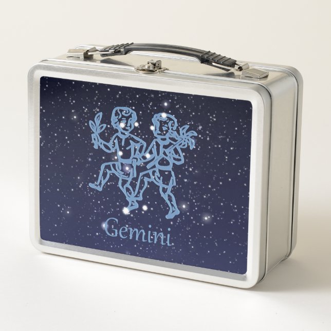 Lunch Box Signe Gemini Constellation et Zodiaque avec étoile (Devant)