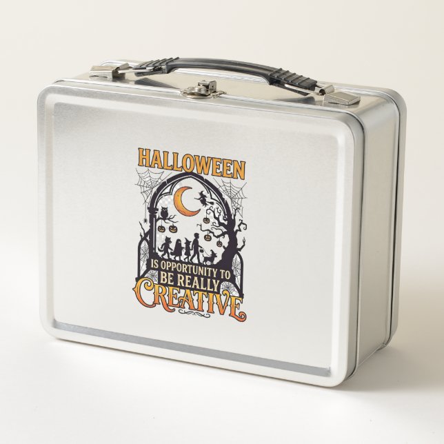 Lunch Box Silhouette Créatif Enfants Halloween Croissant De  (Devant)