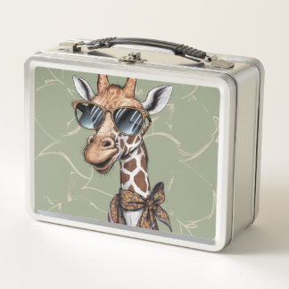 Lunch Box Silhouette Giraffe Elégante Design d'impression un