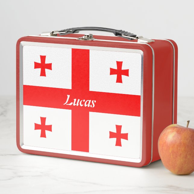 Lunch Box Simple Modern Georgia Flag Nation école Souvenir (En situation)