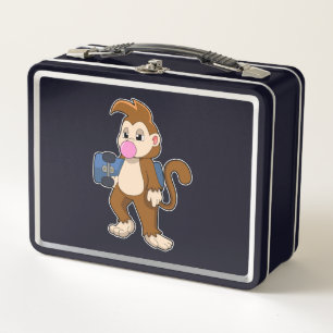 Lunch Box Singe comme patineur avec skateboard