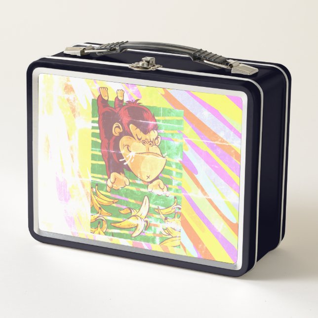 Lunch Box Singe drôle avec motif de bananes (Devant)