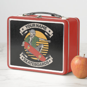 Lunch Box Skateboard personnalisé Nez Grab Skeleton Skeleton