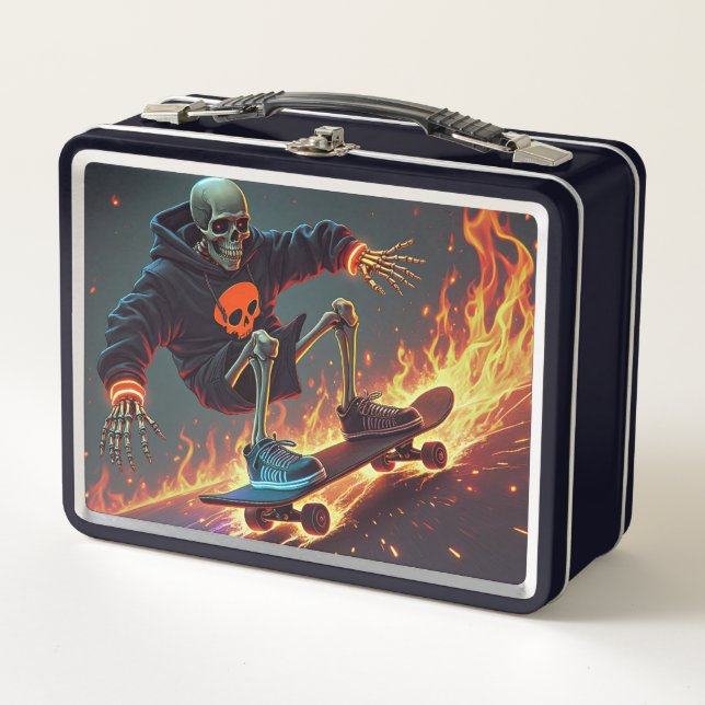 Lunch Box Skateboard Skeleton Personnalisé (Devant)