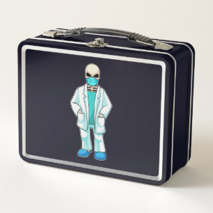 Lunch Box Skeleton comme docteur avec masque visage