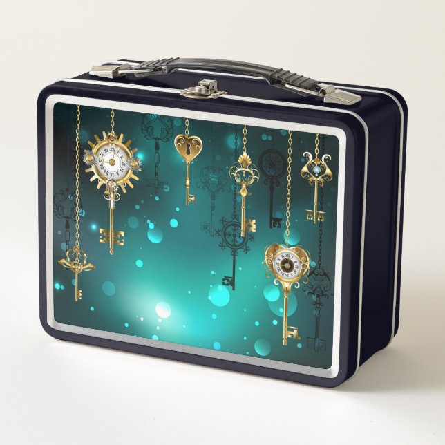 Lunch Box Skeleton Keys on Green Background (Devant)