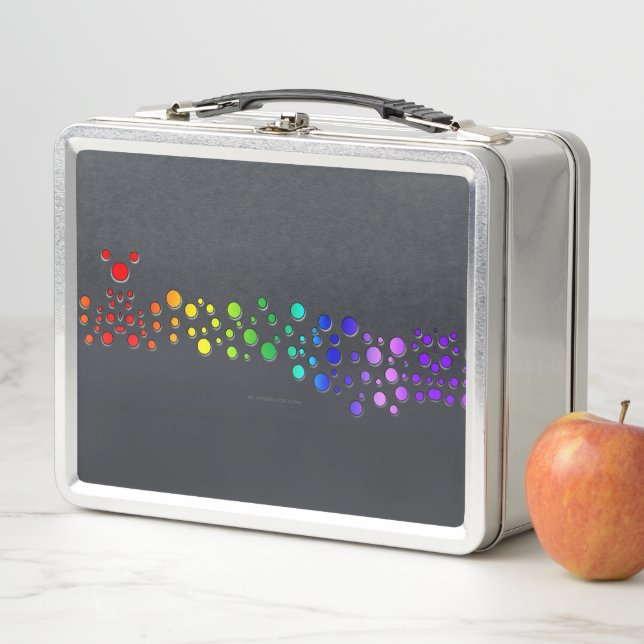 Lunch Box SlipperyJoe amour bulles rouge orange jaune vert c (En situation)