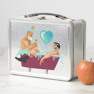 Lunch Box SlipperyJoe's deux gays hommes aiment la baignoire