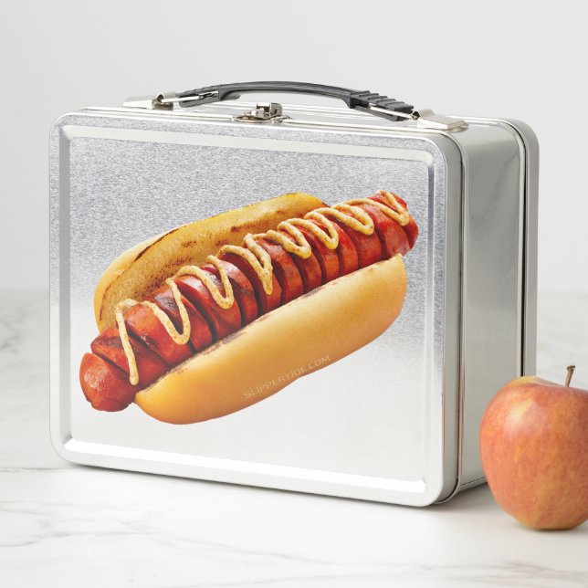 Lunch Box SlipperyJoe's hot dog niché doucement pain jaune v (En situation)