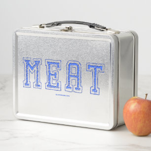 Lunch Box SlipperyJoe's viande vibrante grandes lettres bleu