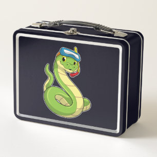 Lunch Box Snake as Diver wirth Snorkel