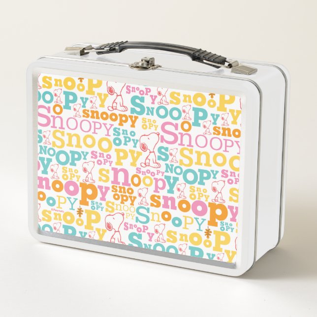Lunch Box Snoopy Pastel Text Pattern (Devant)