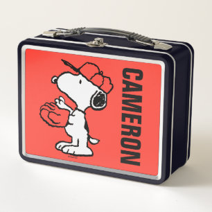 Lunch Box Snoopy Varsity Sports Baseball