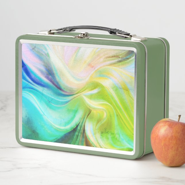 Lunch Box Soie pastel colorée (En situation)