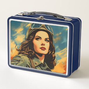 Lunch Box Soldat Femme Sci-Fi Vintage
