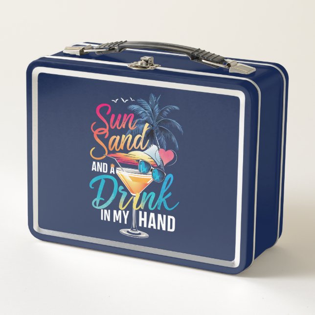 Lunch Box Soleil, sable et un verre à la main, croisière de  (Devant)