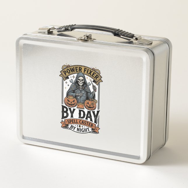 Lunch Box Sorcière de réparation de batterie Funny Halloween (Devant)