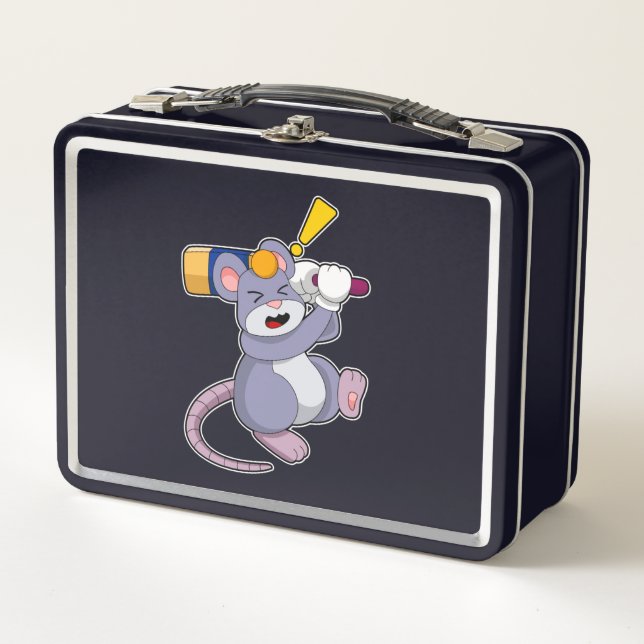 Lunch Box Souris au cricket avec chauve-souris de cricket (Devant)