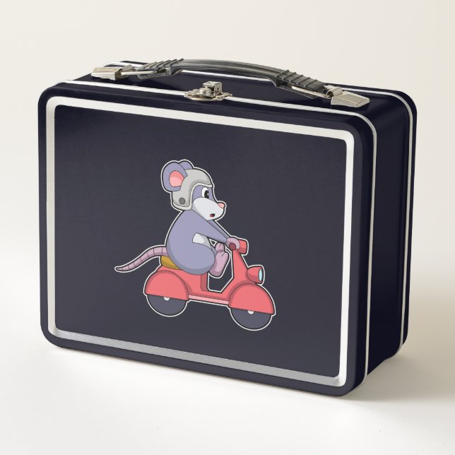 Lunch Box Souris comme Biker avec Scooter.PNG (Devant)