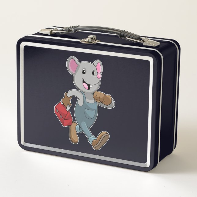 Lunch Box Souris comme homme de main avec Boîte à outils (Devant)