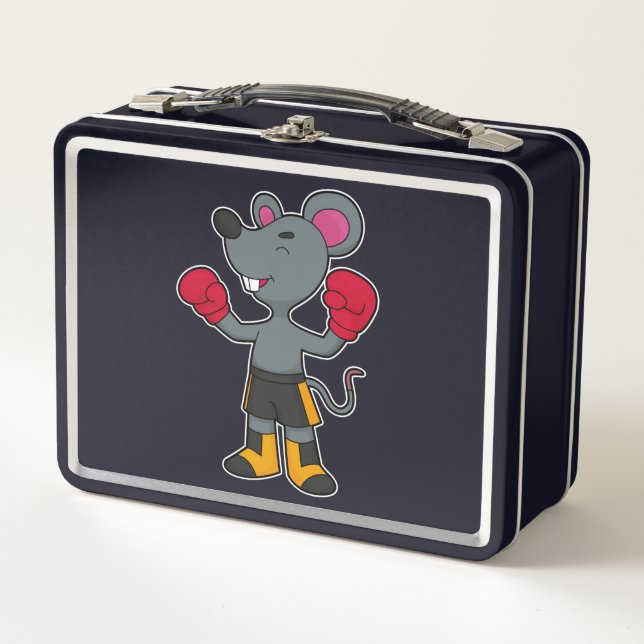 Lunch Box Souris en boîte avec gants de boxe (Devant)