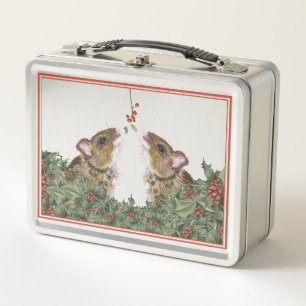 Lunch Box Souris et Holly Noël Cookie étain