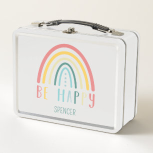 Lunch Box Soyez heureux Pastel Boho Rainbow